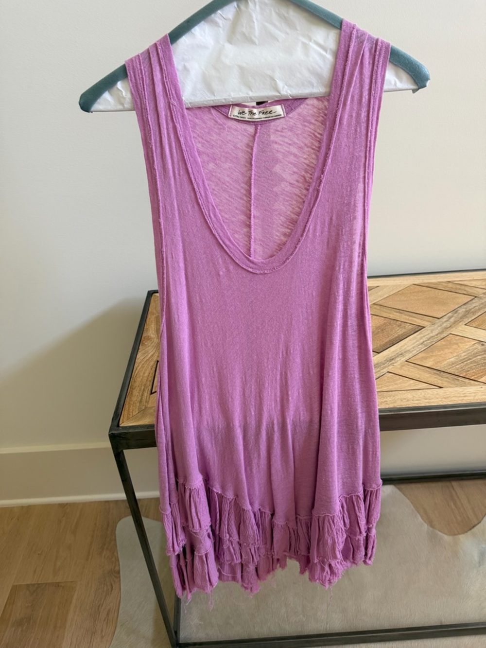 Free People Lavender Ruffle-Hem Tank Dress / Coverup XS